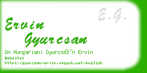 ervin gyurcsan business card